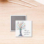 Imán Añadir Su Propia Cita O Mensaje Inspirador<br><div class="desc">Este imán único está decorado con un árbol de mosaicos de colores vivos. Añade tu cita o mensaje elegido para personalizarlo. Haga clic en Personalizar Más adelante para cambiar el tipo de letra,  el tamaño de la fuente y el color de la fuente. Original Mosaico © Michele Davies.</div>