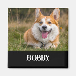 Imán Añadir su propia foto y nombre de perro