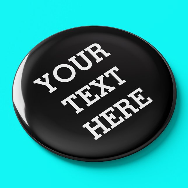Imán Añadir su propio texto Personalizado aquí negro y  (Subido por el creador)