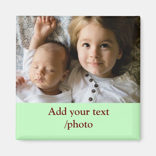 IMÁN AÑADIR SUS NAVIDADES DE TEXTO DE FOTO MÍNIMO (Frente)