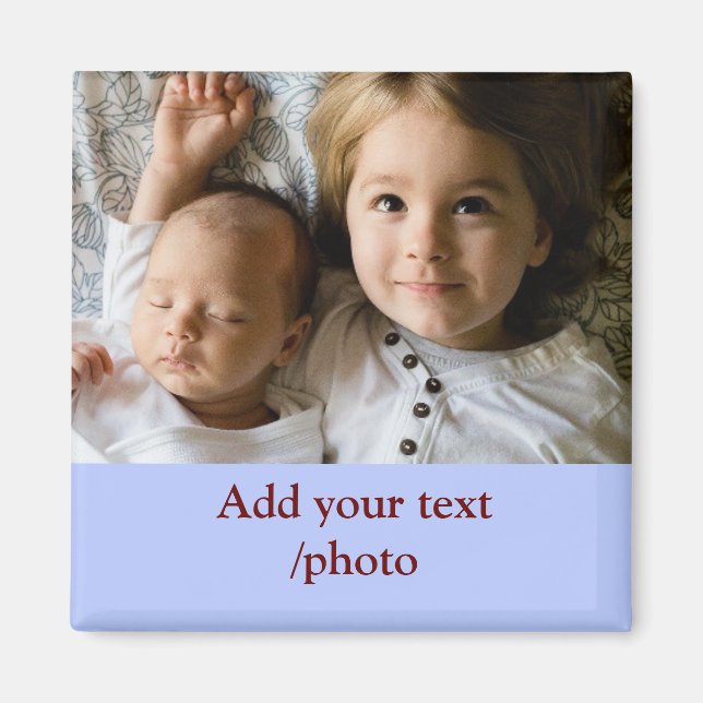 IMÁN AÑADIR SUS NAVIDADES DE TEXTO DE FOTO MÍNIMO (Frente)