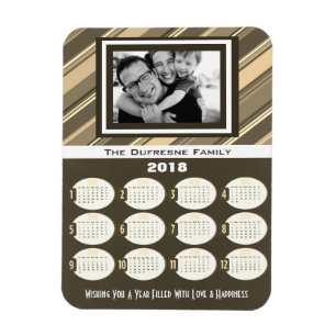 Imán Añadir tu foto del calendario 2018 Beige