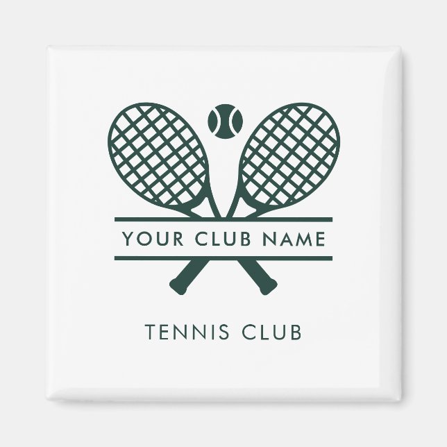 Imán Añadir tu nombre de club Tennis Team Green Modern (Frente)