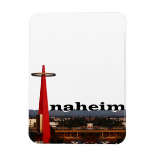 Imán Anaheim California Skyline con Anaheim en el cielo
