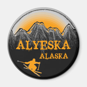 Imán anaranjado del esquiador de Alyeska Alaska