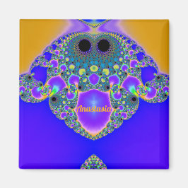 Imán ANASTASIA~ Modelo abstracto ~ Azul morado amarillo