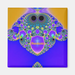 Imán ANASTASIA~ Modelo abstracto ~ Azul morado amarillo