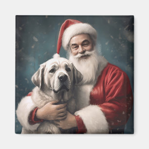 Imán Anatolian Shepherd con Navidades de Santa Claus