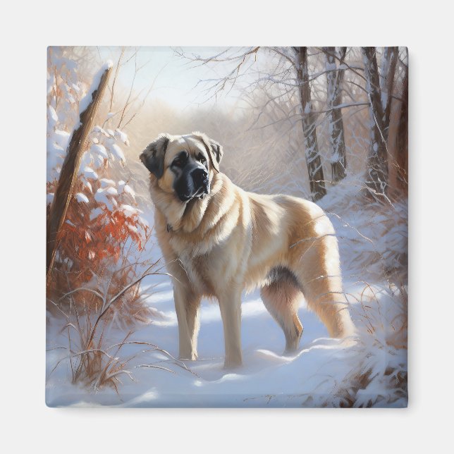 Imán Anatolian Shepherd Let It Snow Navidades (Frente)