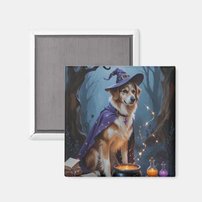 Imán Anatolian Shepherd Whimsical Halloween Pintura (Anverso/Reverso)