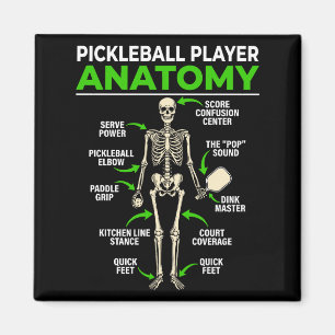 Imán anatomía de jugador de pickleball divertido dink p