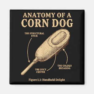 Imán Anatomía de un meme de perro de maíz irónico comid