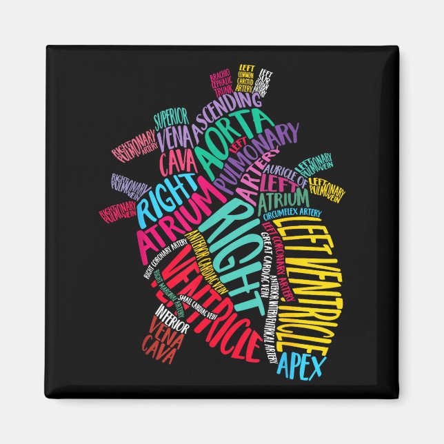 Imán Anatomical Heart Design Cardiac Cardiovascular Icu (Frente)