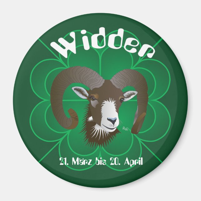 Imán Ancha 21. März bis 20. April Magnet (Frente)