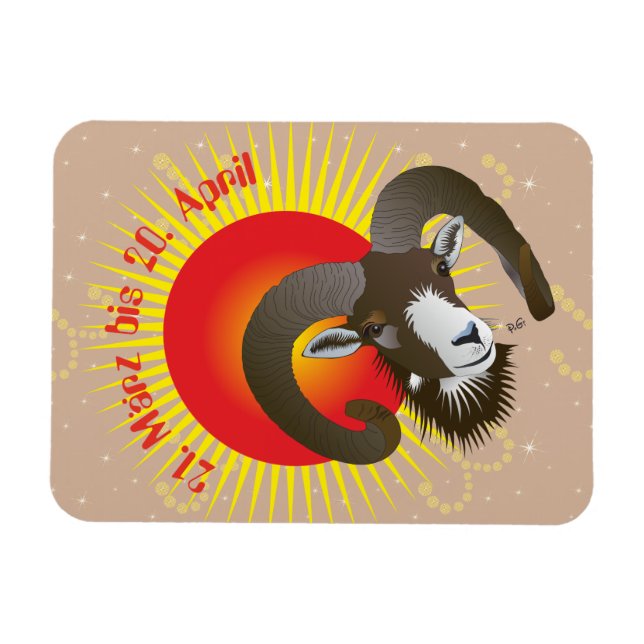 Imán Ancha 21. März bis 20. April Premium Flexi Magnet (Horizontal)