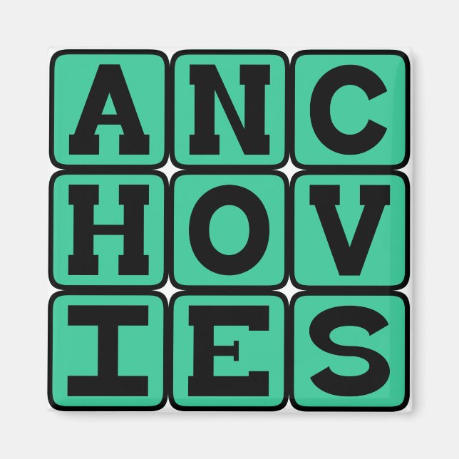 Imán Anchoas, ingrediente para pizza (Frente)