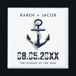 Imán Anchor Cruise Ship Wedding Favor Magnets<br><div class="desc">Customizable wedding on a cruise ship nautical anchor wedding favor magnets. Customize with your names,  wedding date and ship name. A great gift to send you wedding guests home with to remind them of your wedding cruise.</div>