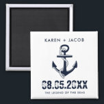 Imán Anchor Cruise Ship Wedding Favor Magnets<br><div class="desc">Customizable wedding on a cruise ship nautical anchor wedding favor magnets. Customize with your names,  wedding date and ship name. A great gift to send you wedding guests home with to remind them of your wedding cruise.</div>