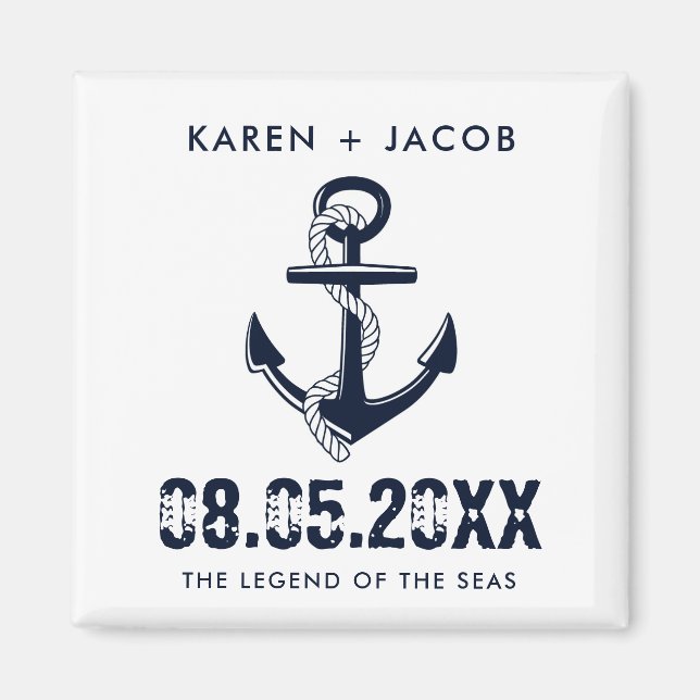 Imán Anchor Cruise Ship Wedding Favor Magnets (Frente)