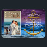 Imán Anchor Cruise Stateroom Door Marker Honeymoon Amor<br><div class="desc">ancla de crucero boda luna de miel foto agua barco de oro crucero viaje esteroom puerta marca pareja familias sin pareja fotos amor</div>