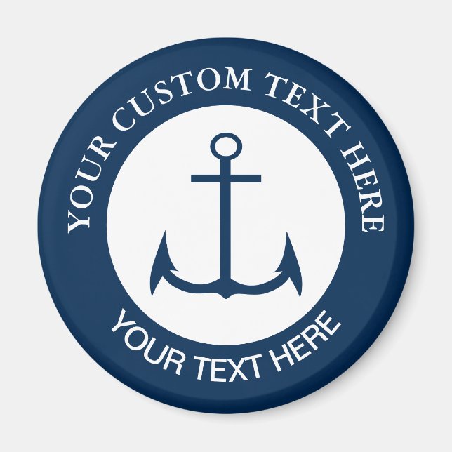 Imán Anchor Nautical Custom Logo Icon (Frente)