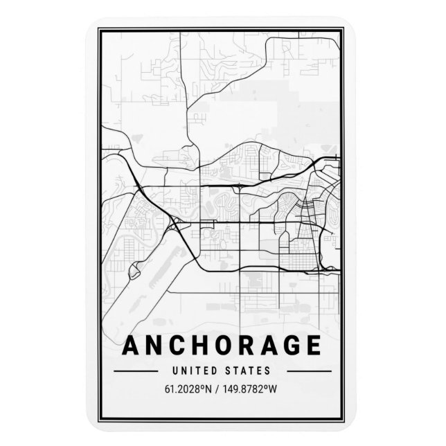 Imán Anchorage Alaska USA City Travel City Map (Vertical)