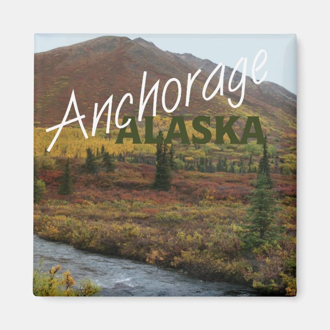 Imán Anchorage Alaska USA Souvenir Fridge Magnet (Frente)