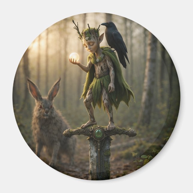 Imán Ancient Druid Bard Fae Pixie with Pearl (Frente)