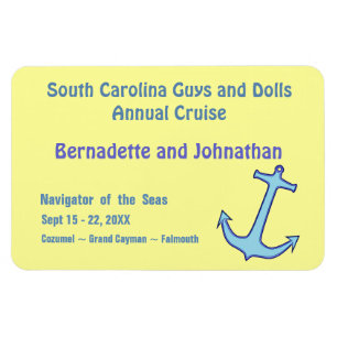 Imán Ancla azul en marcador amarillo de la puerta de