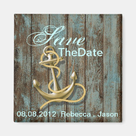 Imán ancla de playa boda nautica save the date
