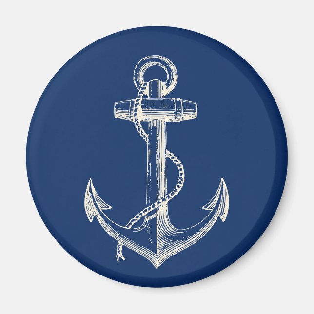 Imán Ancla Decoración Náutica Magnet Gift Nave Azul Bla (Frente)