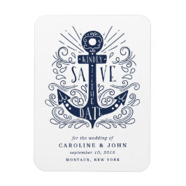 Imán Ancla dibujada a mano Guardar la fecha