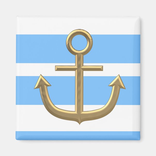 Imán Ancla dorada, símbolos del amor. (Frente)