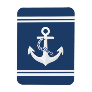 Imán Ancla Náutica Vela Embarcación Blanco Azul Marina