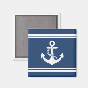 Imán Ancla Náutica Vela Navegación Blanco Azul Marina