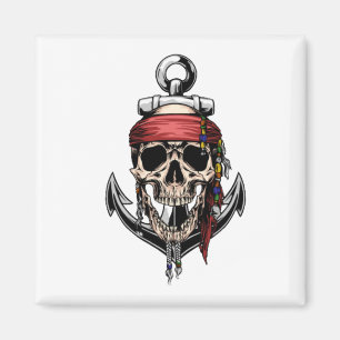 Imán Anclaje de los huesos de la cruz de cráneo pirata