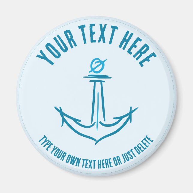 Imán Anclaje marino. Plantilla de regalo de marinero (Frente)