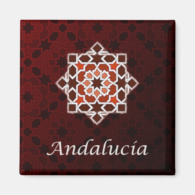 Imán Andalucía en el azulejo de geometría de mosaico (Frente)