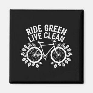 Imán Andar en Bicicleta Verde Vivir Limpio Amante de la