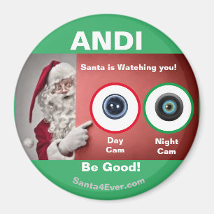 Imán ¡ANDI Santa te está observando!Día y noche