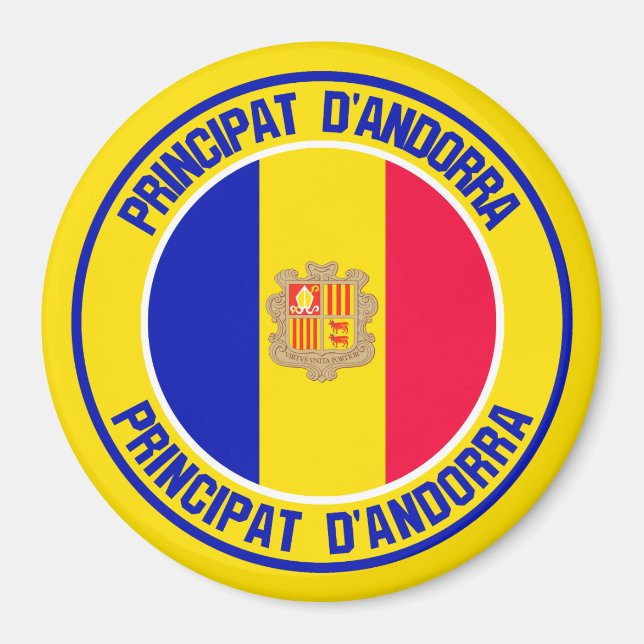 Imán Andorra Round Emblem (Frente)