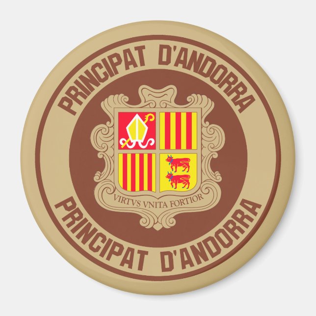 Imán Andorra Round Emblem (Frente)