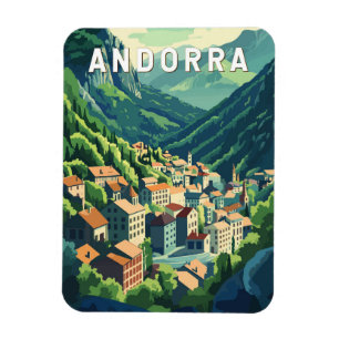 Imán Andorra Viaje Arte Vintage