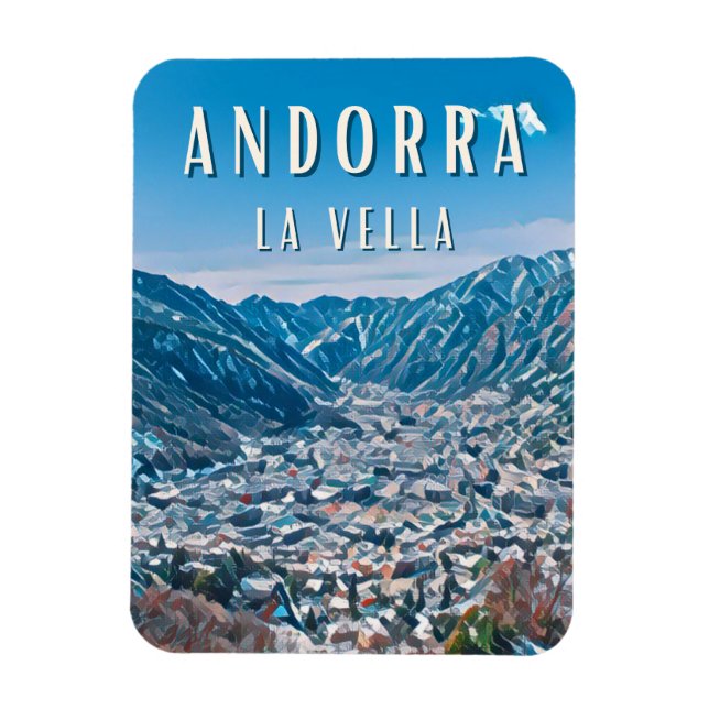 Imán Andorre-la-Vieille, ville de la nature (Vertical)