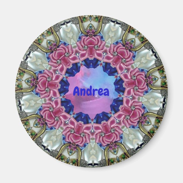 Imán ANDREA ~ Fractal del patrón personalizado de Pascu (Frente)