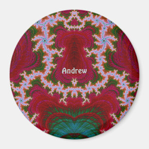 Imán ANDREW ~ Sombras de Navidades blancos, verdes y ro