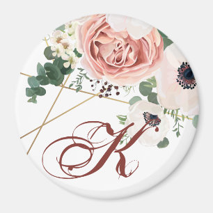 Imán Anémona Rosa Geométrica de imanes personalizada