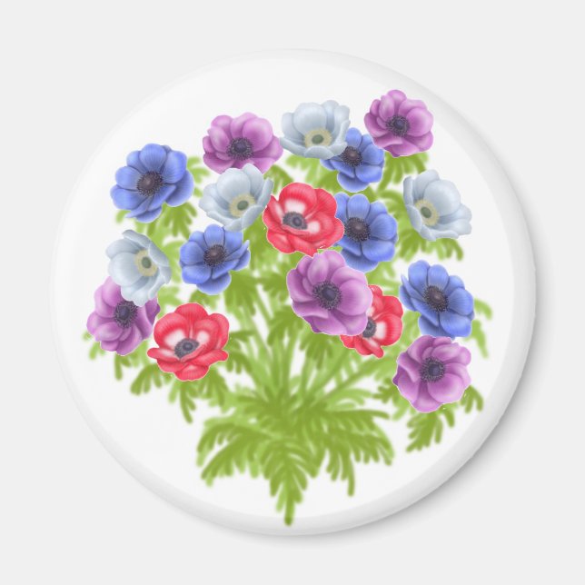 Imán Anemone de Caen Garden Flowers Magnet (Frente)