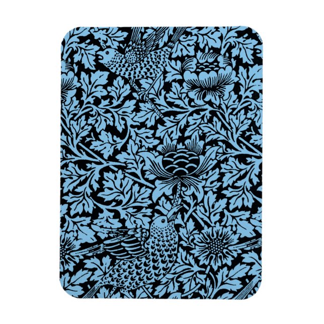Imán Anenoma de aves del patrón floral William Morris (Vertical)