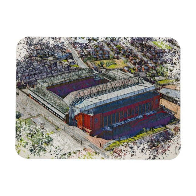 Imán Anfield Stadium Liverpool - Artistic Watercolour (Horizontal)